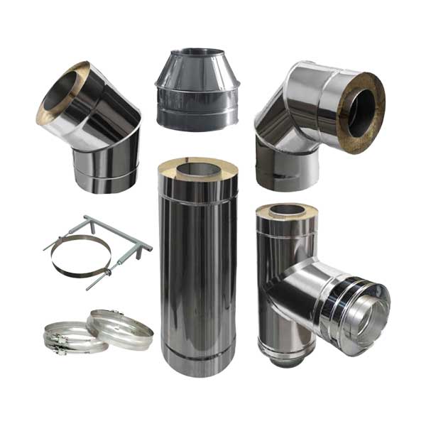 Edelstahlschornstein 150mm Komplett-Set 5 m – Bild 2